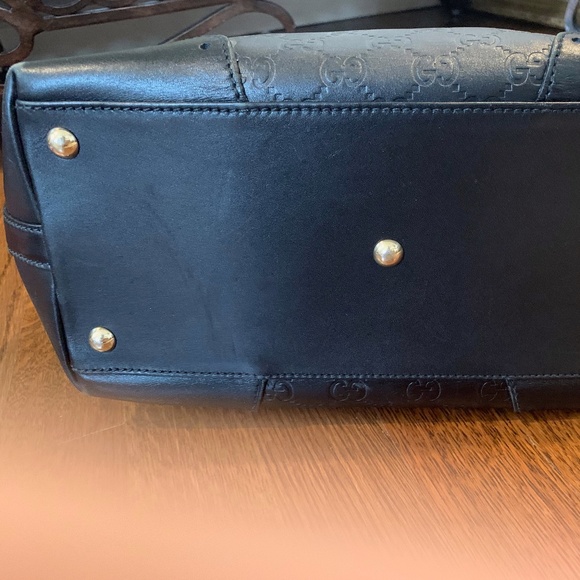 Gucci Leather Guccisima Black Handbag double shoulder strap - Picture 5 of 9